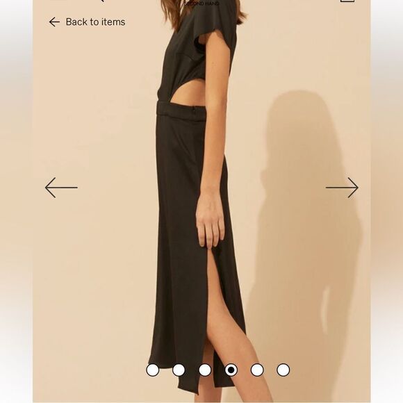 BA&SH Ritz Cutout RARE Midi Classic Slit Dress size 4 NWT - Picture 2 of 14